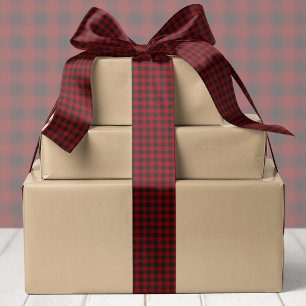 Ruban En Satin Rouge Et Noir Noël Plaid Buffalo