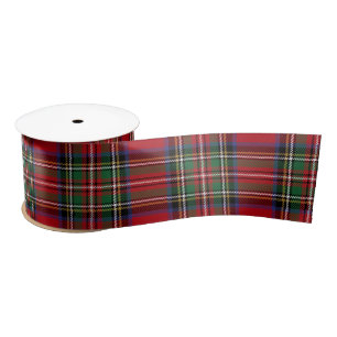 Ruban En Satin Rouge Vert Plaid Rustique Clan Stewart Tartan