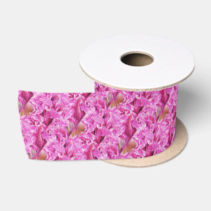 Ruban En Satin Ruban à motif d'aquarelle d'orchidée rose