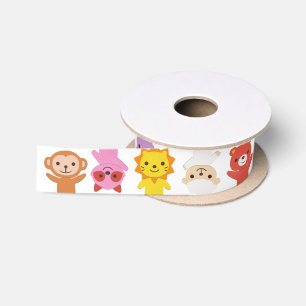 Ruban En Satin Ruban animal d'amis de bébé mignon