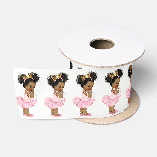 Ruban En Satin Ruban Baby shower afro-américain (Bobine)