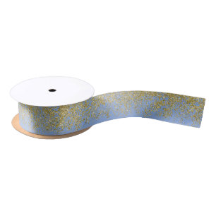 Ruban En Satin Ruban bleu Serenity doré