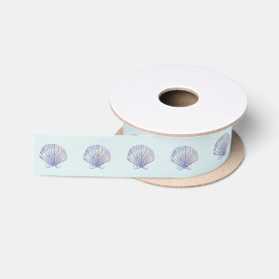 Ruban En Satin Ruban Blue Sea Shells