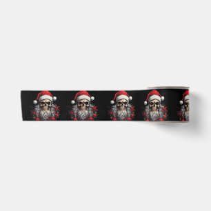 Ruban En Satin Ruban cadeau crâne père Noël (noir)