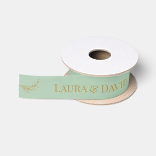 Ruban En Satin Ruban cadeau Mariage personnalisé Sage Green