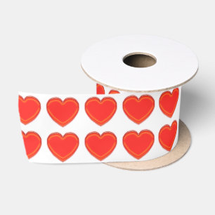 Ruban En Satin Ruban - Coeur rouge 3D (2 lignes)