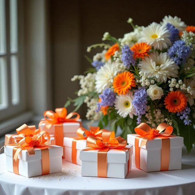 Ruban En Satin Ruban couleur orange #EF8747 satin (Orange Color #EF8747 Satin Ribbon.)