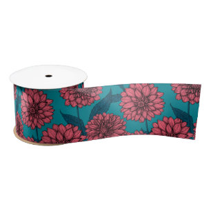 Ruban En Satin Ruban Dahlias Satin