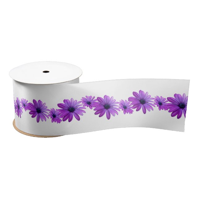 Ruban En Satin Ruban Daisy Ruban Customisé Violet Flower Ribbon (Bobine)