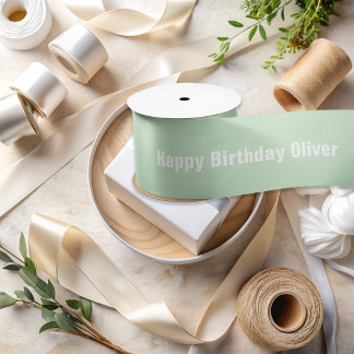 Ruban En Satin Ruban d'Anniversaire Soft Mint Green sur mesure