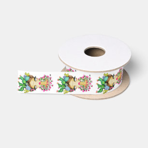 Ruban En Satin Ruban de cactus de Frida, verticale blanche