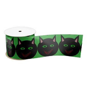 Ruban En Satin Ruban de chat noir d'Halloween