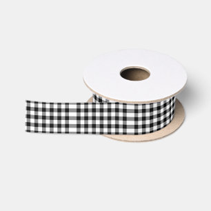 Ruban En Satin Ruban de Motif En vichy noir et blanc
