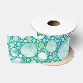 Ruban En Satin Ruban de mousse de mer turquoise| Bulles océanique