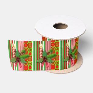 Ruban En Satin Ruban de Noël, bougie de Noël