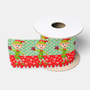 Ruban En Satin Ruban de Noël, Elf