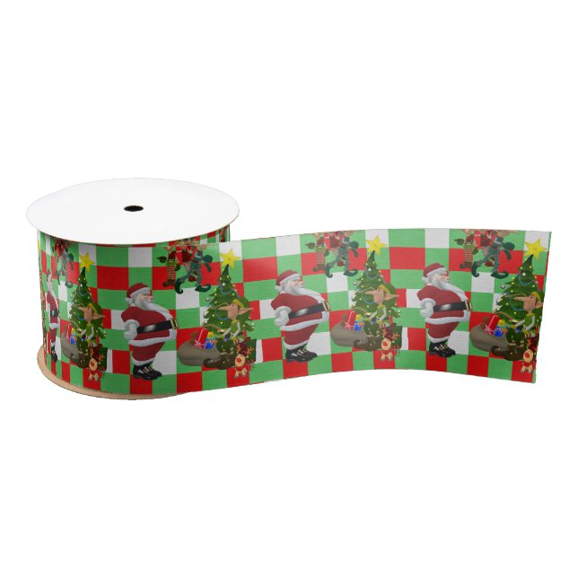 Ruban En Satin Ruban de Noël, Père Noël (Bobine)