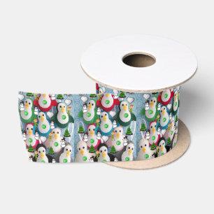 Ruban En Satin Ruban de Noël, Pingouin