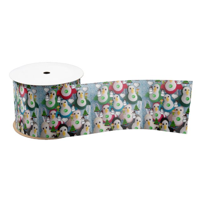 Ruban En Satin Ruban de Noël, Pingouin (Bobine)