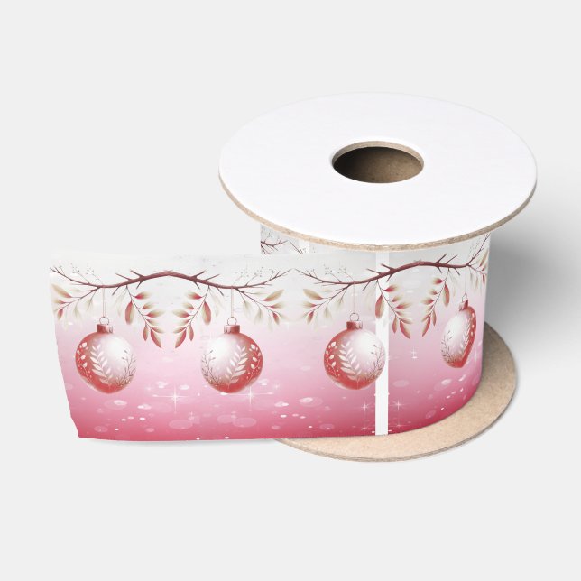 Ruban En Satin Ruban de Noël rose Ball Satin (Bobine)