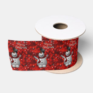 Ruban En Satin Ruban de Noël, Snowman