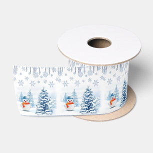 Ruban En Satin Ruban de Noël, Snowman