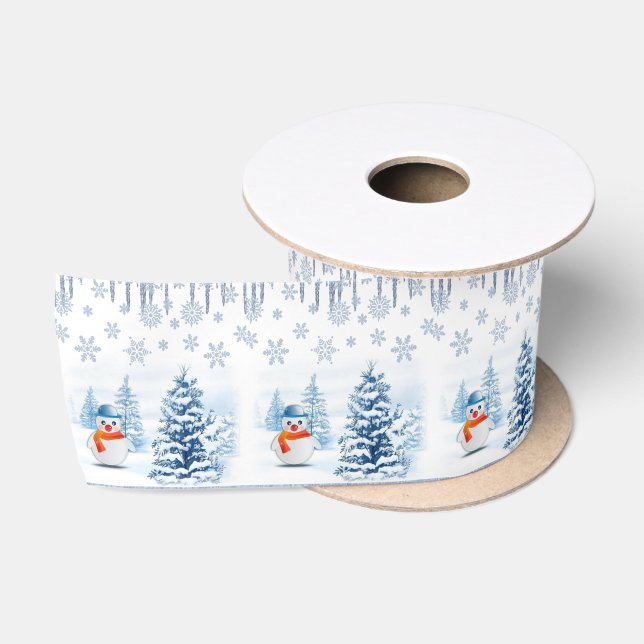 Ruban En Satin Ruban de Noël, Snowman (Bobine)