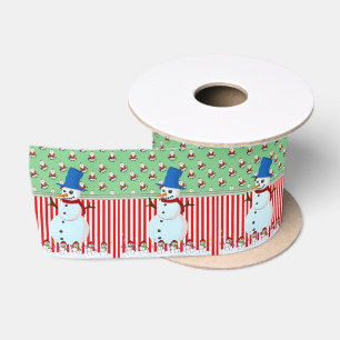 Ruban En Satin Ruban de Noël, Snowman