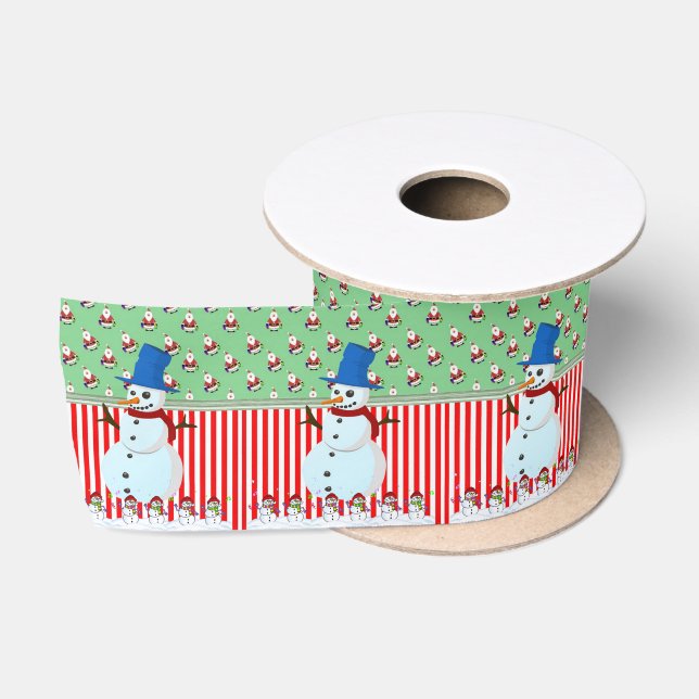 Ruban En Satin Ruban de Noël, Snowman (Bobine)