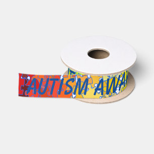 Ruban En Satin Ruban de puzzle de sensibilisation sur l'autisme