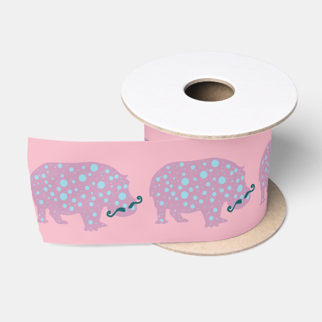 Ruban En Satin Ruban de satin de Girlie d'hippopotame, bobine de (Bobine)