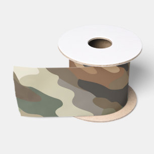 Ruban En Satin Ruban de satin de luxe à texture camouflage élégan
