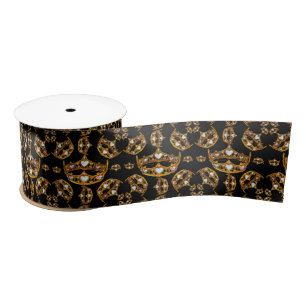 Ruban En Satin Ruban de satin de noir de diadème de couronne d'o