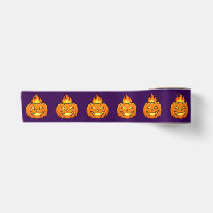 Ruban En Satin Ruban de satin Halloween Citrouille Flamboyante Mi