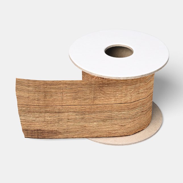 Ruban En Satin Ruban de satin ton bois clair rustique (Bobine)