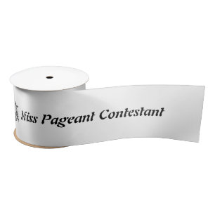 Ruban En Satin Ruban de type Amérique Miss Couronne Noire Satin