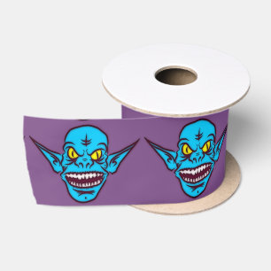 Ruban En Satin ruban démon zombie bleu