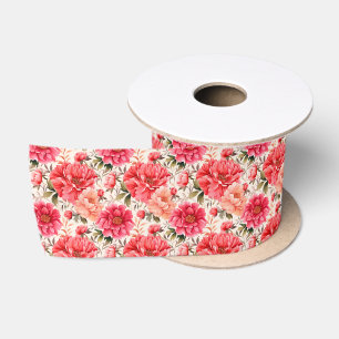 Ruban En Satin Ruban d'impression florale en satin