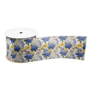 Ruban En Satin Ruban d'impression florale en satin