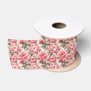 Ruban En Satin Ruban d'impression florale en satin