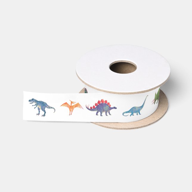 Ruban En Satin Ruban Dinosaures | Parti Popobell (Bobine)