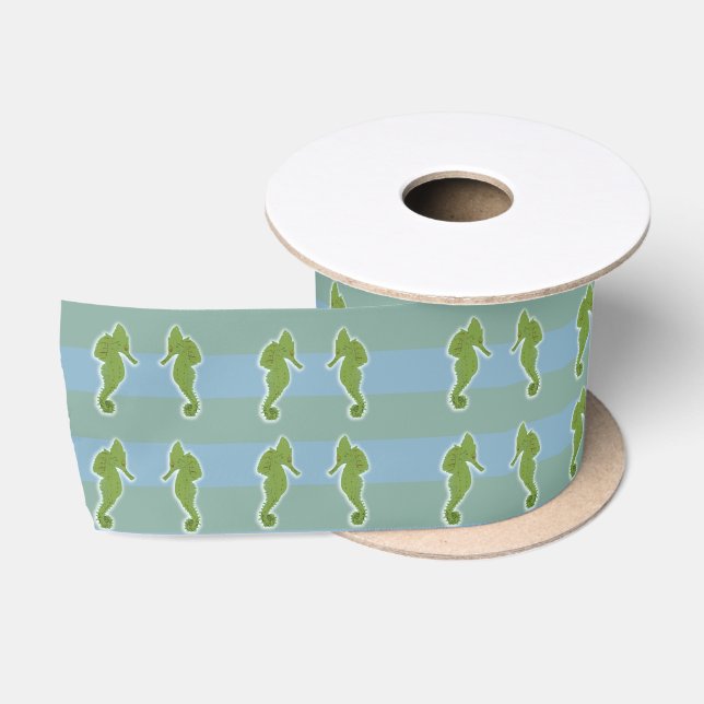 Ruban En Satin Ruban enveloppant Cadeau Sea Horses (Bobine)