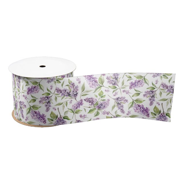 Ruban En Satin Ruban Fleurs de ressort Lilacs violet (Bobine)
