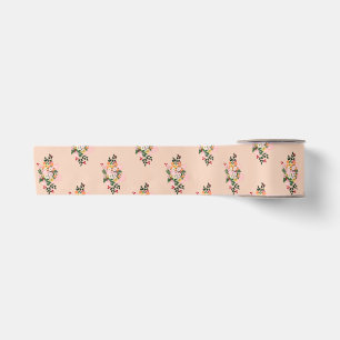 Ruban En Satin ruban floral roux