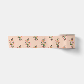 Ruban En Satin ruban floral roux