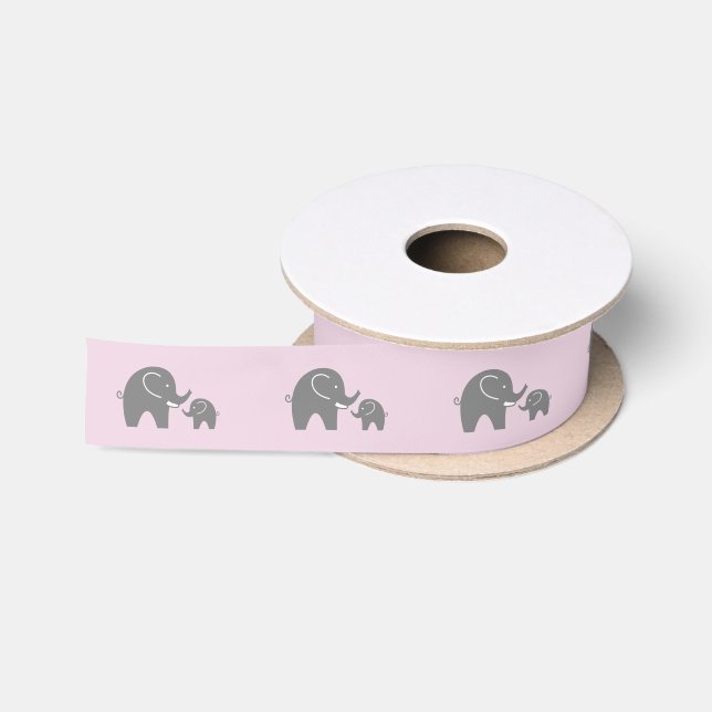 Ruban En Satin Ruban gris mignon de cadeau de baby shower (Bobine)