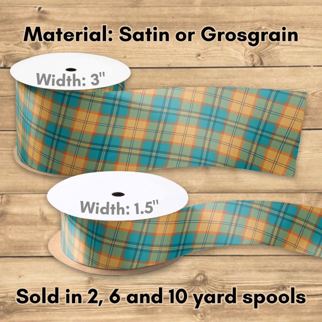Ruban En Satin Ruban Kingfisher Tartan Satin (Créateur téléchargé)