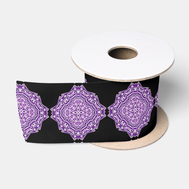 Ruban En Satin ruban mandala violet (Bobine)