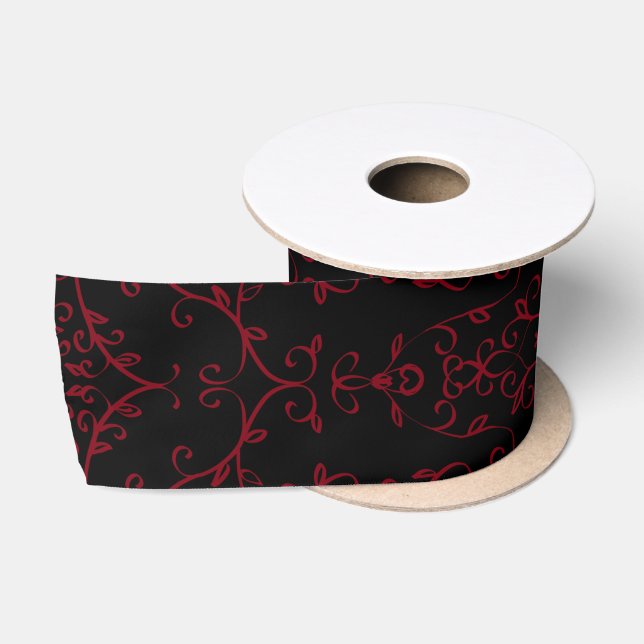 Ruban En Satin Ruban Mariage gothique rouge et noir (Bobine)