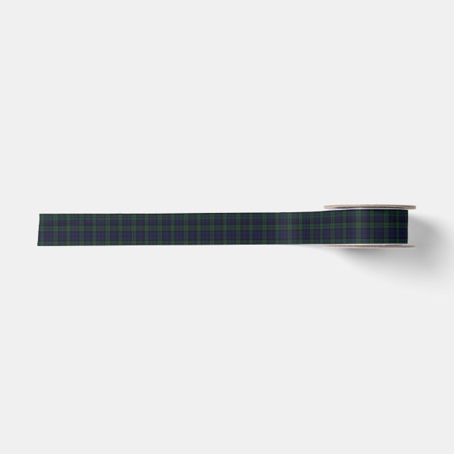 Ruban En Satin Ruban noir de plaid de tartan de montre (Devant)